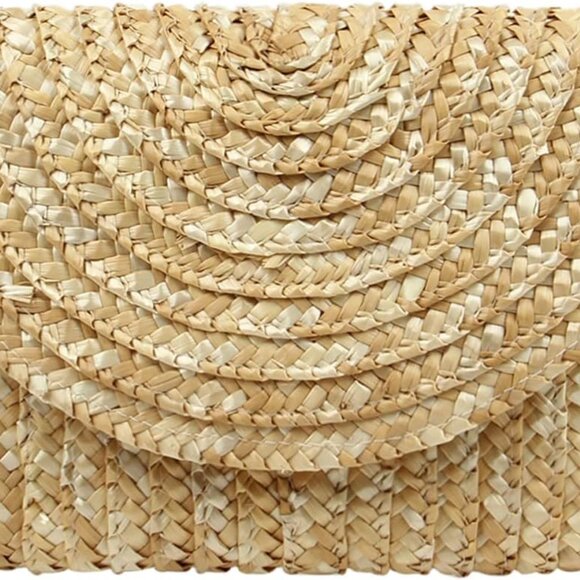 Straw Clutch Bag for Women Summer Clutch Purses Beach Envelope Wallet Woven Hand - Picture 1 of 7